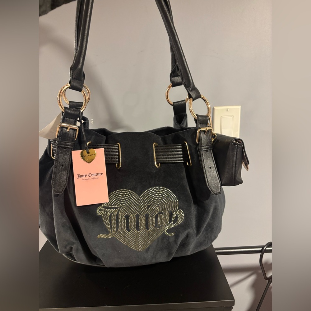 Juicy Couture Black Suede Shoulder Bag 🖤✨ (NWT)